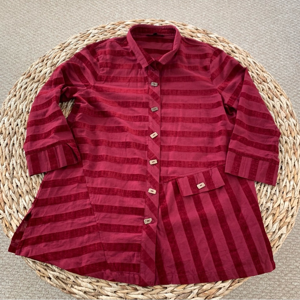 John Mark Shadow Stripe Top